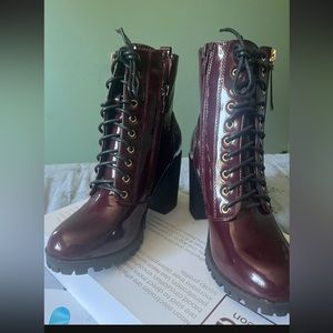 Burgundy boots